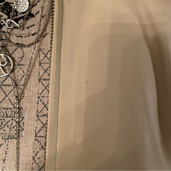 Ann Taylor Leather Jacket size S Soft Yellow/tan/Cream Color - Picture 5 of 5